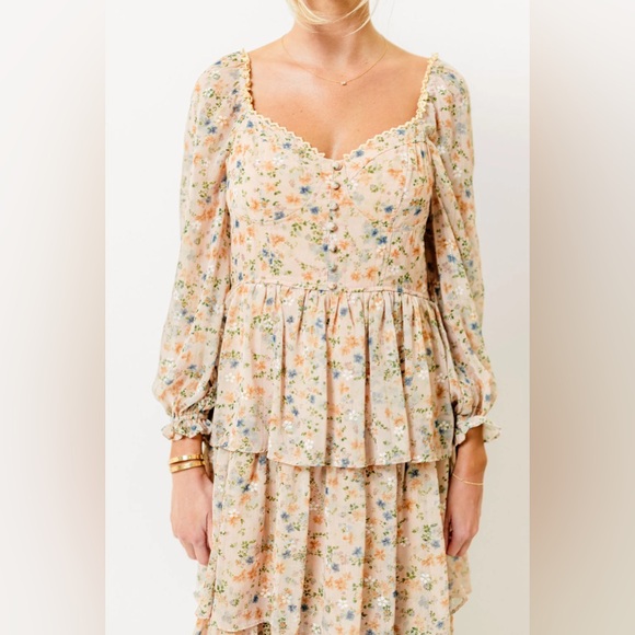 Floral Tiered Maxi Dress, M, NWT - Picture 3 of 15